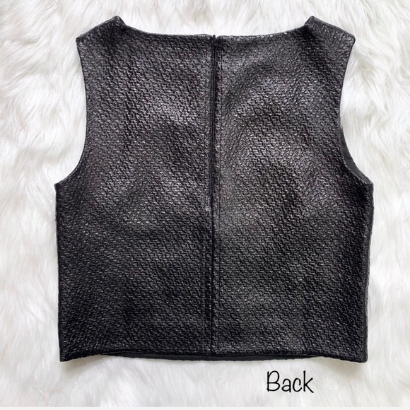 SOLD-Banana Republic Faux Leather Coated Twill Top - Picture 2 of 8